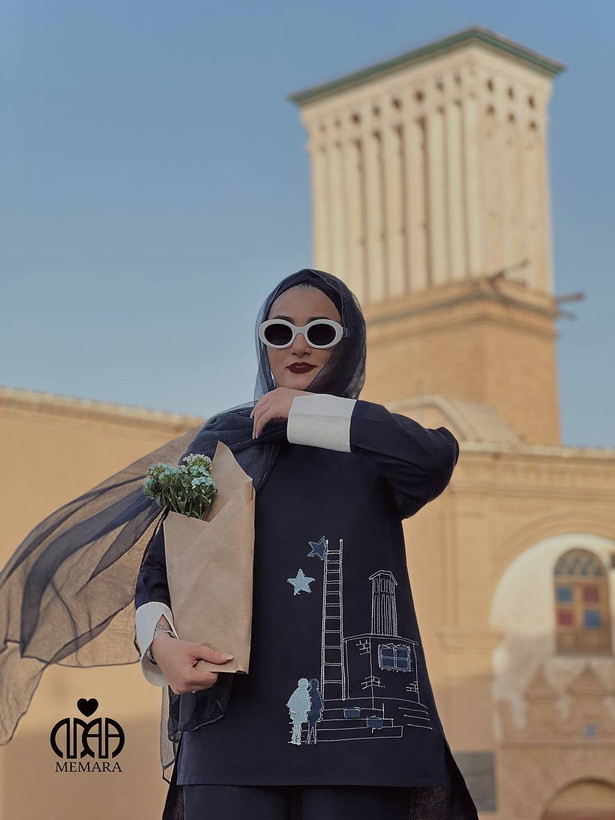 ست شومیز و شلوار بهاره آسمان شب
